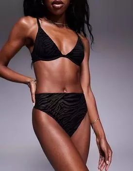 Стринги Mila ASOS DESIGN с высокой талией и тигровым принтом