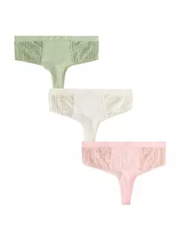 Стринги Next, цвет Green/Dusky pink/White