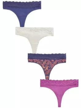 Стринги Next, цвет Navy/Neon purple/White