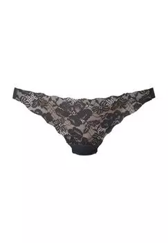 Стринги Nuance, кружевные, с волнистым краем, для женщин LASCANA, цвет Blackcarame