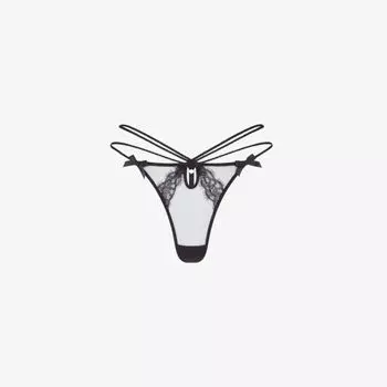 Стринги Nyxie из сетки с низкой посадкой и ремешками Agent Provocateur, черный