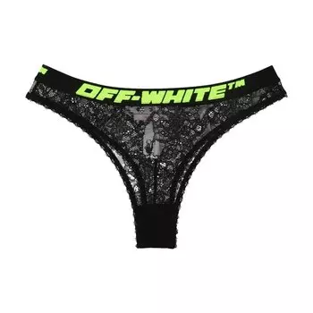 Стринги Off-White Logo Band Lace Thong, черный