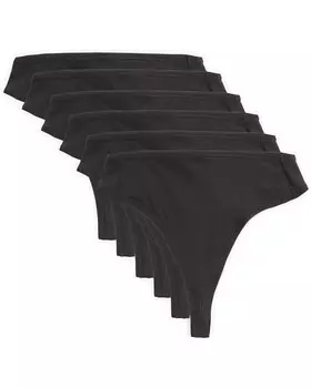 Стринги PACT Everyday High Rise Thong 6-Pack, черный