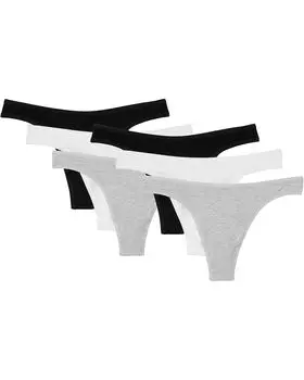 Стринги PACT Everyday Mid Rise Thong 6-pack, цвет Cool Neutrals