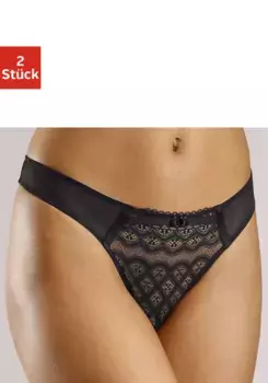 Стринги Petite Fleur (2 шт.), выполненные из модного кружева, белый