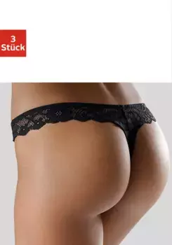 Стринги Petite Fleur (3 шт.), спинка полностью из нежного жаккардового кружева, белый