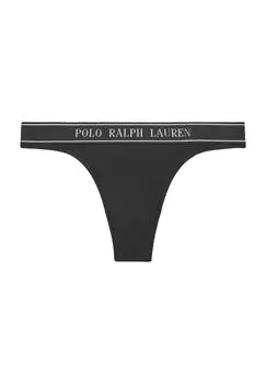 Стринги Polo Essentials, пояс с логотипом, однотонные, для женщин POLO RALPH LAUREN, цвет Onyx