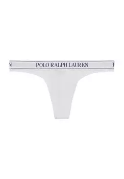 Стринги Polo Essentials, пояс с логотипом, однотонные, для женщин POLO RALPH LAUREN, цвет White Cloud
