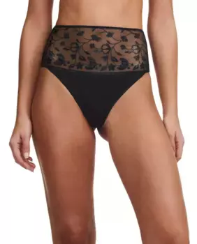 Стринги с цветами из винила и кружева линии Philter Chantelle, черный