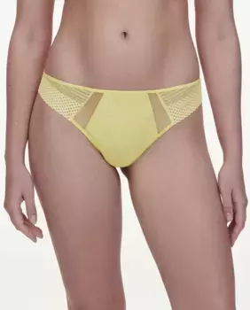 Стринги с графическим кружевом и фатиновой линией Play Chantelle, жёлтый