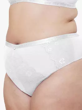 Стринги с кружевом и логотипом Oola, белые