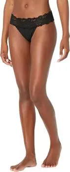 Стринги с кружевом на талии, 6 шт. PACT, черный