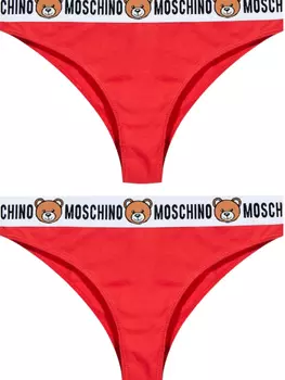 Стринги с логотипом «Медведь» (упаковка из двух шт.) Moschino, красный