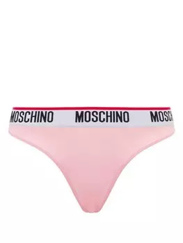 Стринги с логотипом на поясе Moschino, розовый