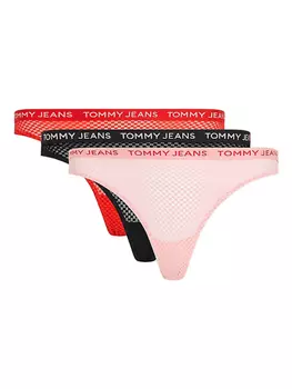 Стринги с логотипом на поясе (упаковка из трех штук) Tommy Jeans, розовый