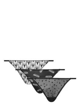 Стринги с логотипом (упаковка из трех шт.) Moschino, черный