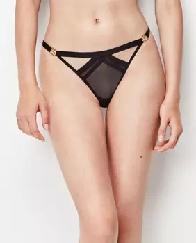 Стринги с вырезом спереди и ремешком на талии. Gisela, черный