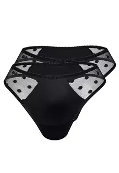 Стринги sassa Thong DOTTED MESH, черный
