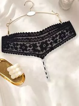 Стринги SHEIN, черный