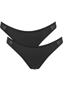 Стринги sloggi "Soft ADAPT Tiny Tanga" (2 шт. в упаковке), плоские концы, эластичный шнурок свободного кроя, черный