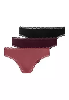 Стринги Snocks, цвет Mauve/Wine Red/Black