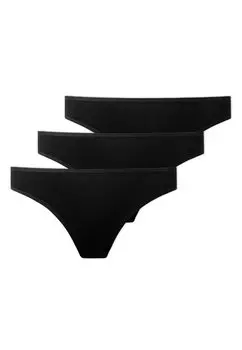 Стринги SNOCKS Tangas aus Bio Baumwolle 3 шт, черный