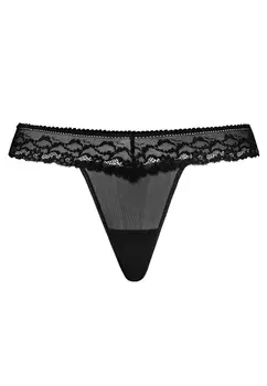 Стринги Teyli Mesh Tanga mit floraler Spitze Leo, черный