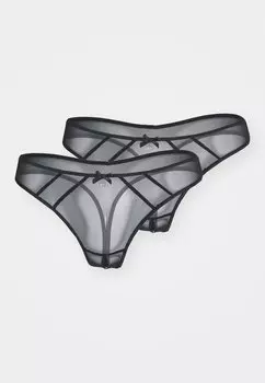Стринги THONG OUVERT 2 PACK LASCANA, черный