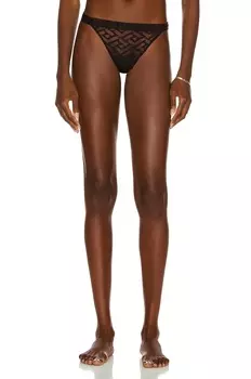 Стринги Versace Tulle Monogram, неро