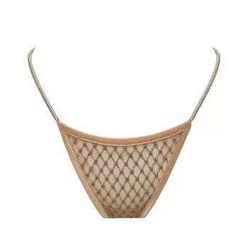Стринги Victoria`s Secret For Love &amp; Lemons Glitter Thong, золотой