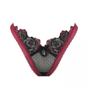 Стринги Victoria`s Secret For Love &amp; Lemons Ivy Thong, чёрный/красный