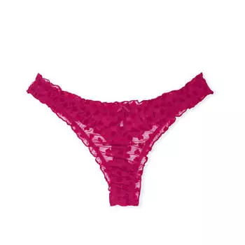 Стринги Victoria`s Secret Lace Thong, красно-розовый
