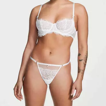 Стринги Victoria`s Secret Mesh and Lace, кокосовый белый