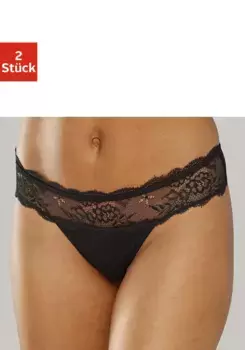 Стринги Vivance (2 шт.), в привлекательной двойной упаковке со шнурком, черный