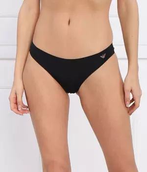Стринги женские Emporio Armani с логотипом, черный