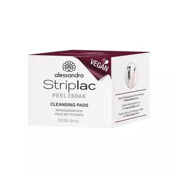 STRIPLAC PEEL OR SOAK ЧИСТЯЩИЕ ПОдушечки STRIPLAC – ВЕГАНСКИЕ Alessandro, 50 шт.