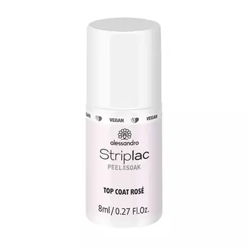 Striplac Peel Or Soak Vegan Top Coat Rose Led Top Coat для нежно-розового цвета ногтей 8 мл, Alessandro