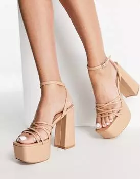 Стриптиз на платформе Topshop Roux натурального цвета