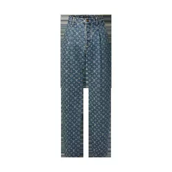 Строгие брюки из денима с монограммой Louis Vuitton, синий