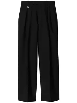 Строгие брюки из смеси шерсти и шелка Burberry, черный