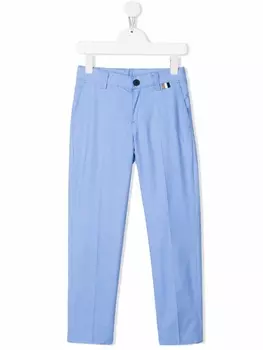 Строгие брюки кроя слим BOSS Kidswear, синий