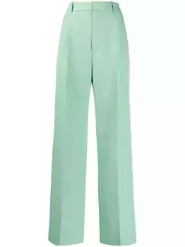 Строгие брюки широкого кроя Plan C, зеленый