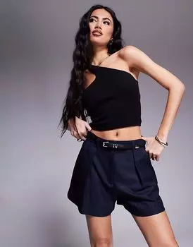 Строгие шорты River Island в тонкую полоску темно-синего цвета