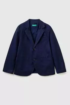 Строгий фактурный пиджак Benetton, синий