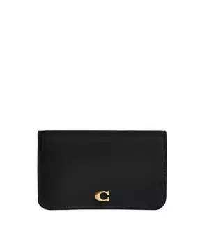 Строгий кожаный картхолдер Essential Slim COACH, черный