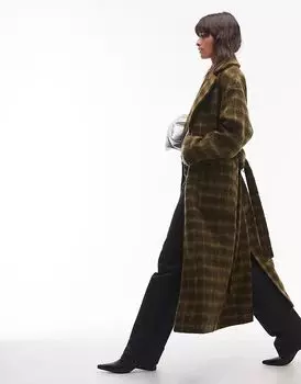 Строгий пиджак в клетку с начесом в нескольких цветах Topshop