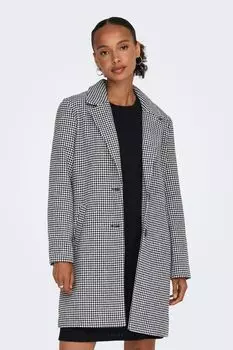 Строгое пальто с узором Dogtooth Jdy, черный