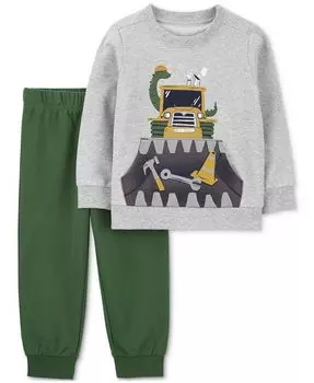 Строительная футболка с длинными рукавами и Комплект для джоггеров 2 шт. Carter's, мультиколор