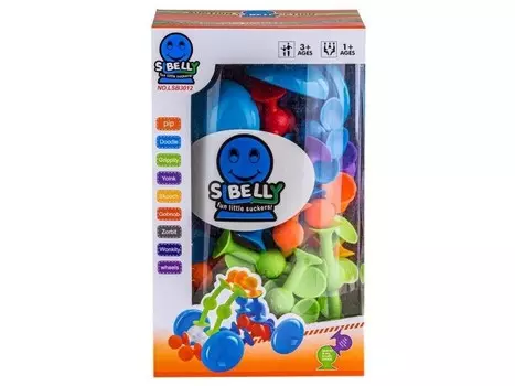 Строительные кирпичи, красочные большие присоски размера XXL, счастливые смайлики, 76 шт. Zabawkowy Zawrt Gowy