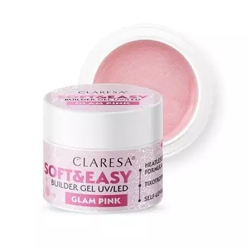 Строительный гель Soft & Easy Glam Pink 90 г, Claresa